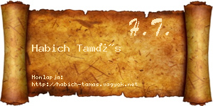 Habich Tamás névjegykártya